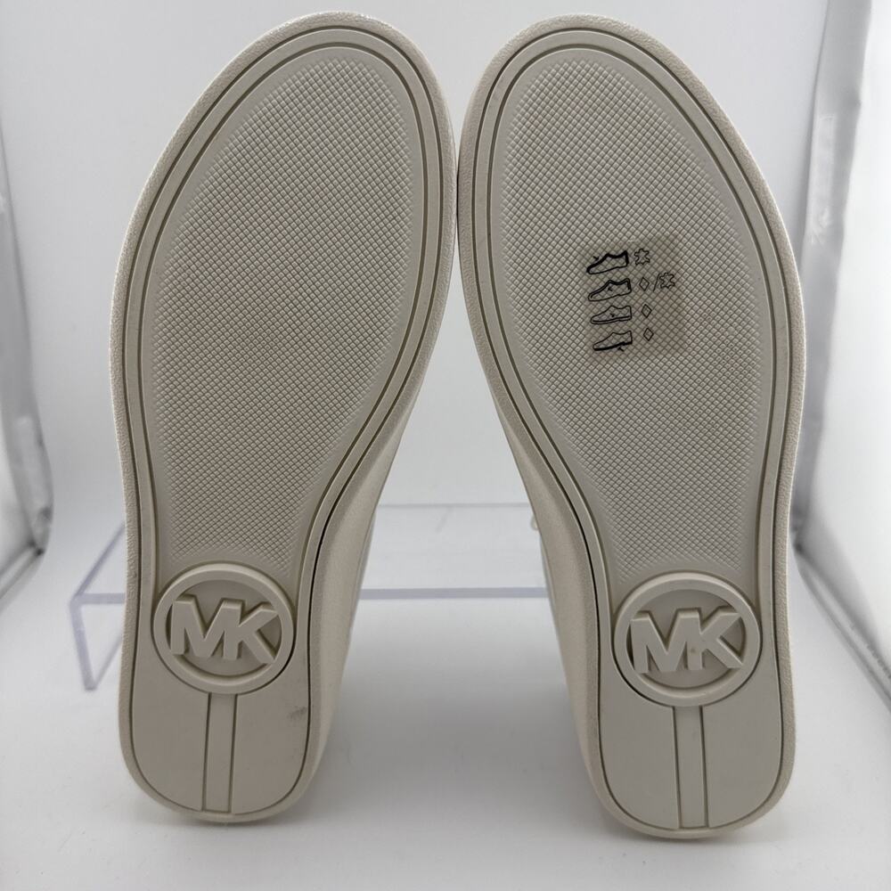 Michael Kors Frankie‎ Stripe White & Gold Leather Shoes Women Size 5 NWOB - Picture 8 of 11